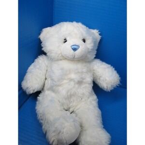 Build A Bear White 16" Teddy With Blue Tint And Blue Nose Soft